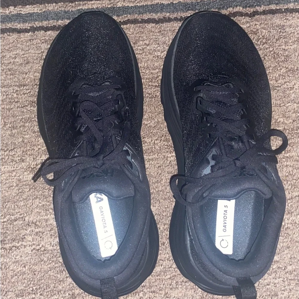 Hoka Black Athletic Shoes with Chunky Sole and Padded Collar - Picture 8 of 14